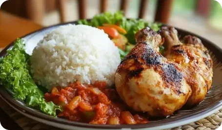 Freshly prepared African food